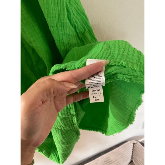 Nation LTD Adele Midi Dress Lime Green Gauzy Lightweight Slip Size S - Picture 5 of 8